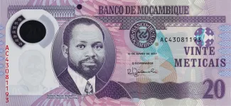 Mozambique 20 Meticais, 2011-2017 obverse