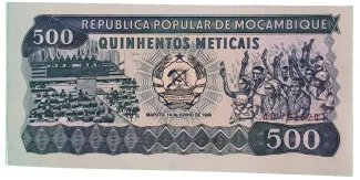 Mozambique 500 Meticais, 1983-1989 obverse