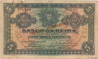 Mozambique 5 Libras, 1919 obverse