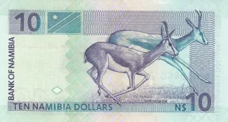 Namibia 10 Dollars, 2001 reverse