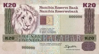 Namibia 20 Kalahar, 1990 obverse