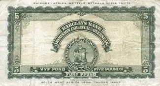 Namibia 5 Pounds, 1931-1954 reverse