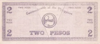 Negros 2 Pesos, 1942 reverse