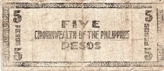 Negros 5 Pesos, 1942 reverse