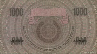 Netherlands 1.000 Gulden, 1926-1938 reverse