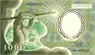 Netherlands 1.000 Gulden, 1956 reverse