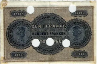 Neuchtel 100 Francs, 1883-1906 reverse
