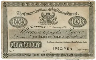 New Zealand 100 Liri, 1865-1866 obverse