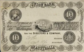 New Zealand 10 Pounds - Victoria, 1852 image