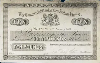 New Zealand 10 Pounds, 1865 image