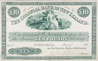 New Zealand 10 Pounds, 1870 image