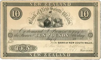 New Zealand 10 Pounds, 1870 image
