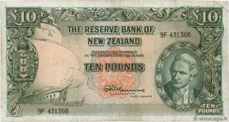 New Zealand 10 Pounds, 1960 image