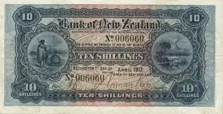 New Zealand 10 Shillings, 1917 image