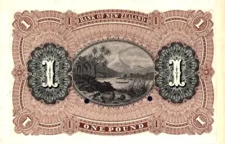 New Zealand 1 Pound, 1880-1889 reverse