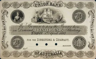 New Zealand 20 Pounds - Victoria, 1882 image