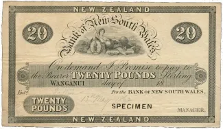 New Zealand 20 Pounds, 1870 image