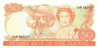 New Zealand 50 Dollars - Elizabeth II, 1989 image