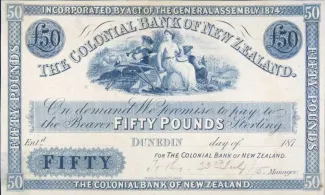 New Zealand 50 Pounds, 1870 image