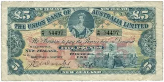 New Zealand 5 Pounds - Victoria, 1923 image