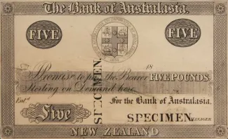 New Zealand 5 Liri, 1850 obverse