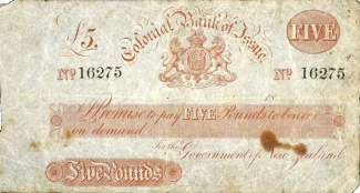New Zealand 5 Pounds, 1853 image