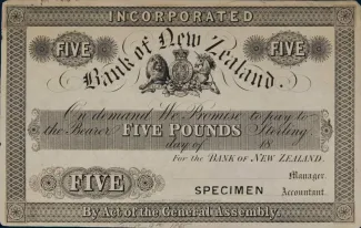 New Zealand 5 Pounds, 1862 image