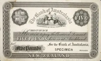 New Zealand 5 Pounds, 1870 image