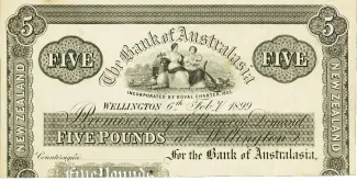 New Zealand 5 Pounds, 1899 image