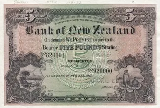 New Zealand 5 Pounds, 1924 image