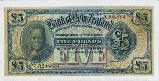New Zealand 5 Pounds, 1929 image