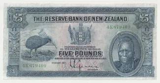 New Zealand 5 Pounds, 1934 image
