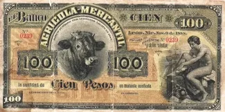 Nicaragua 100 Pesos, 1888 obverse