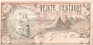 Nicaragua 20 Centavos 402nd, 1894 P-20 reverse