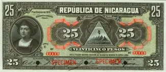 Nicaragua 25 Pesos, 1910 image