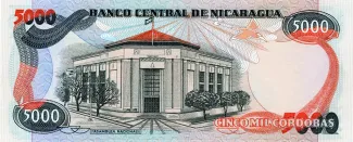 Nicaragua 5.000 Córdobas, 1985 reverse