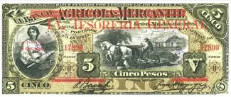 Nicaragua 5 Pesos, 1896 image