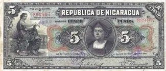Nicaragua 5 Pesos, 1910 image