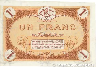 Nivre, Department of 1 Franc, 1920 reverse