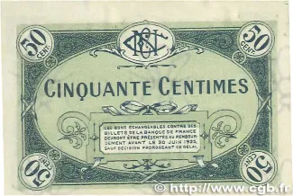 Nivre, Department of 50 Centimes, 1920 reverse