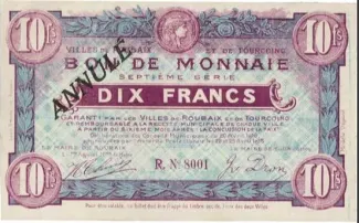 Nord, Department of 10 Francs, 1917 image