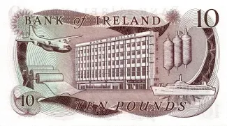Northern Ireland 10 Pounds, 1971-1978 reverse