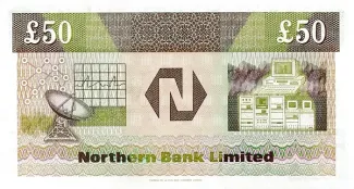 Northern Ireland 50 Pounds, 1990 reverse