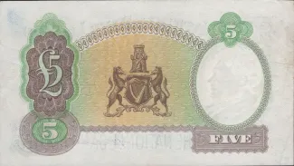 Northern Ireland 5 Pounds, 1937-1964 reverse