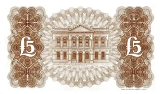 Northern Ireland 5 Pounds, 1968-1972 reverse