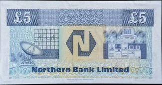 Northern Ireland 5 Pounds, 1988-1990 reverse