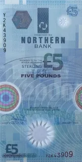 Northern Ireland 5 Pounds, 1999-2000 P-203 obverse