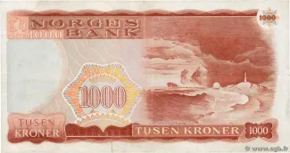 Norway 1.000 Kroner, 1975-1987 reverse