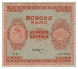 Norway 100 Kroner, 1945-1949 obverse