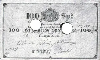 Norway 100 Speciedaler, 1847-1864 obverse